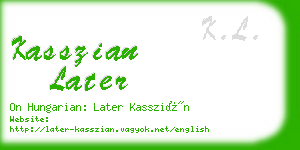 kasszian later business card